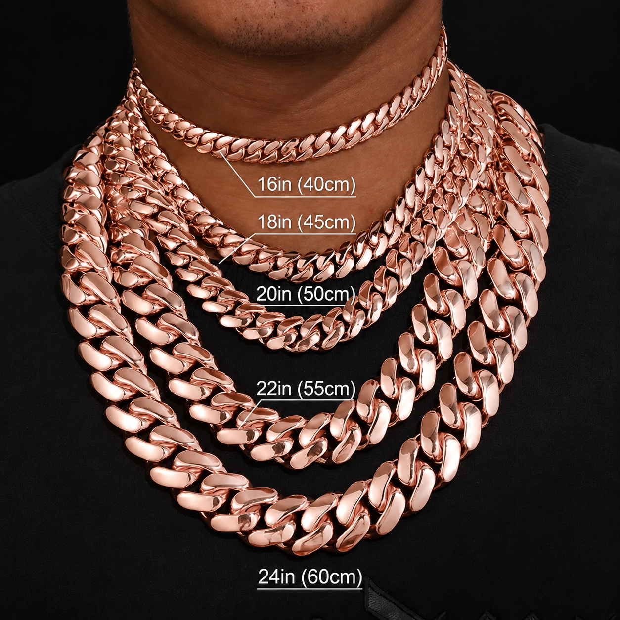 14k Rose Gold Miami Cuban chain