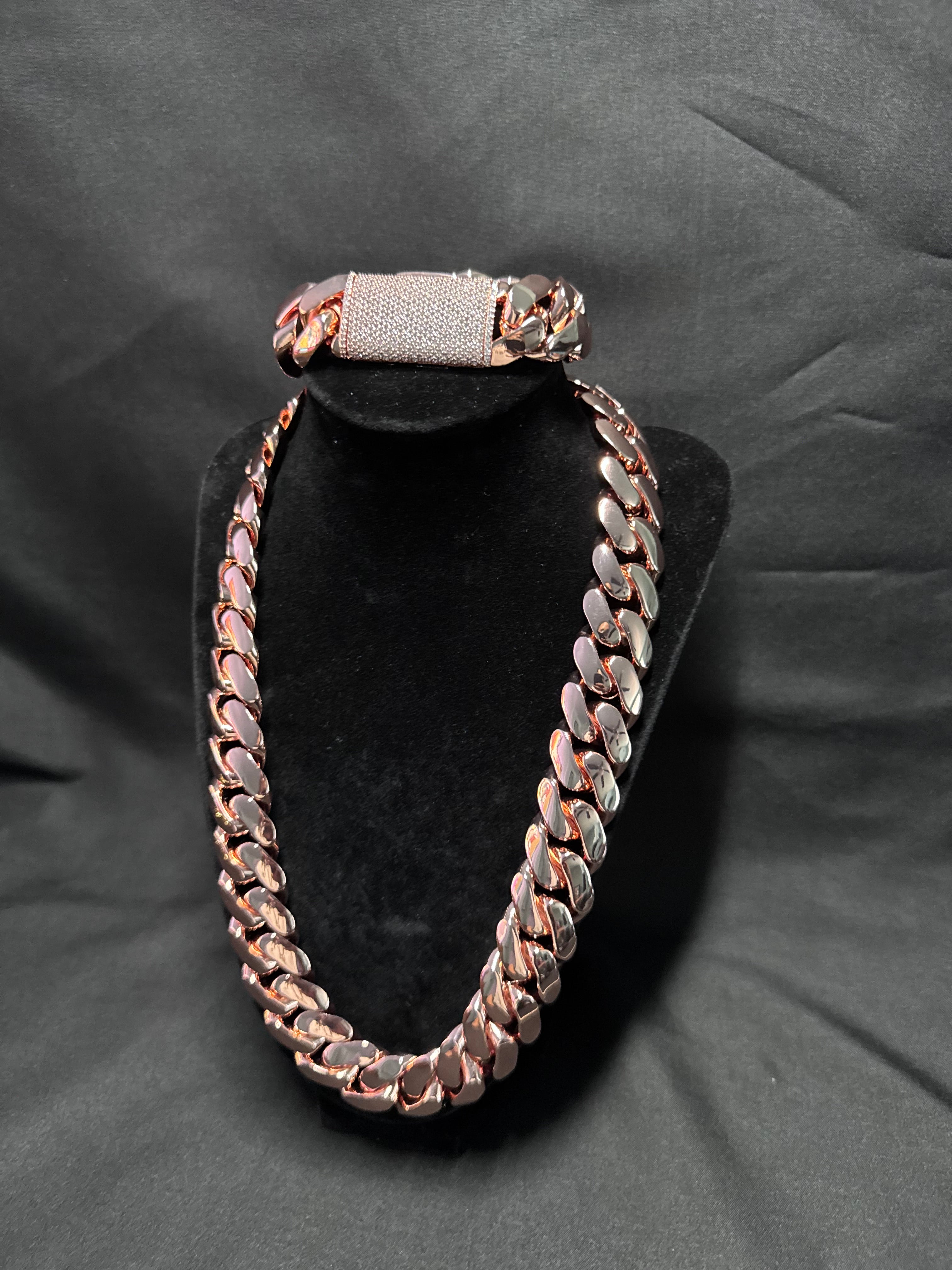 Iced Rose Gold Miami Cuban chain