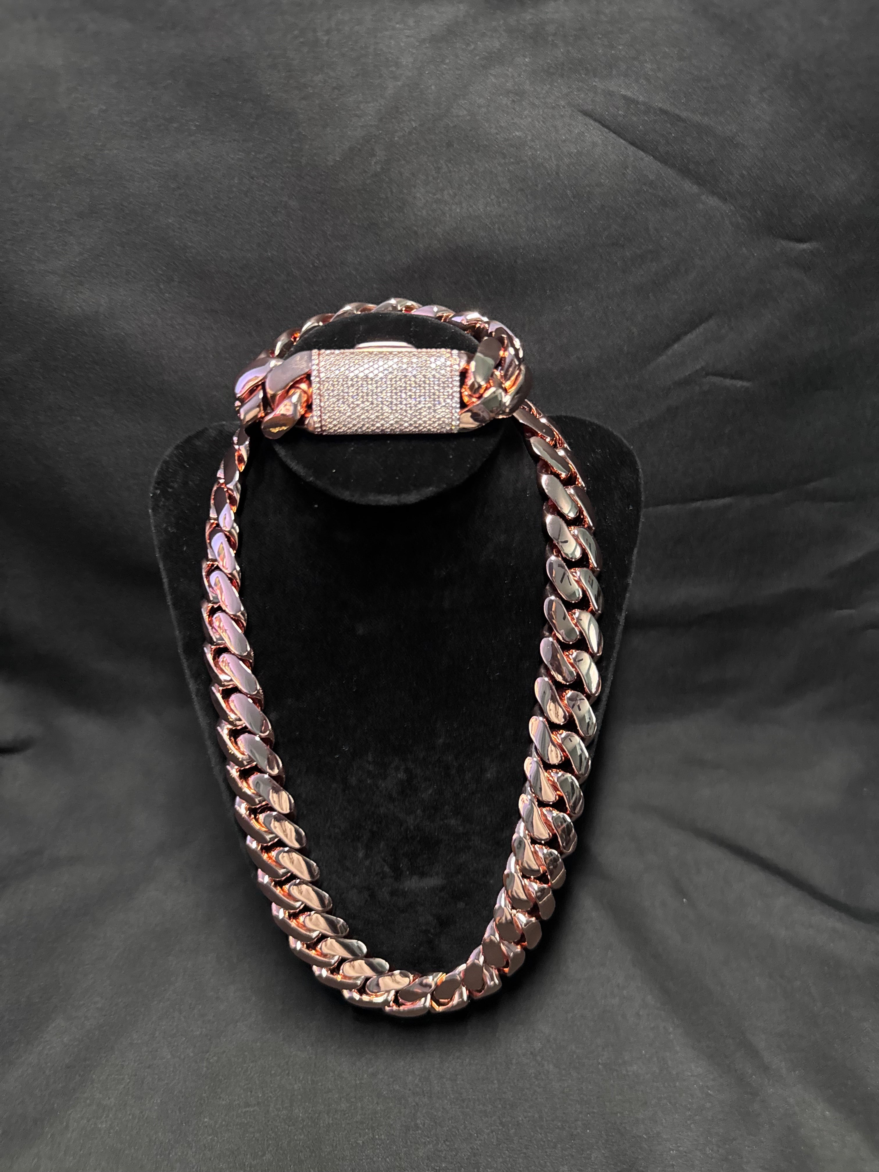 Iced Rose Gold Miami Cuban chain